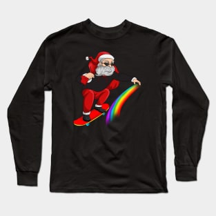 Festive Proud Santa Christmas Rainbow Long Sleeve T-Shirt